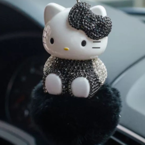Hello kitty black accent crystal dangler - Picture 3 of 4